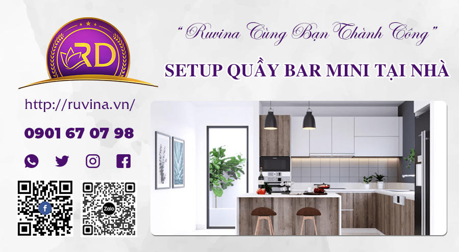 Gói Setup quầy Bar mini tại nhà